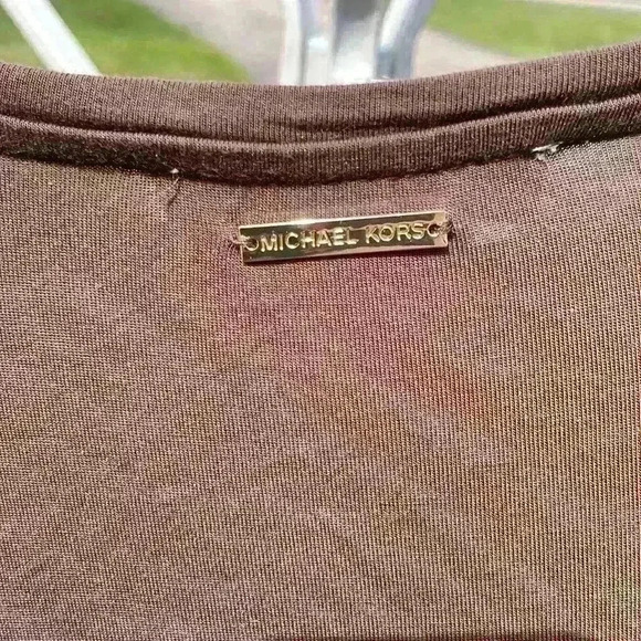 Michael Kors women’s long sleeved brown leopard print blouse size large - Picture 5 of 8